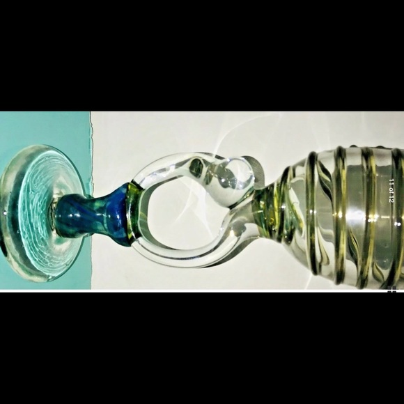 Vintage Peter Bramhall Hand Blown Goblet Chalice 3-19-1979 Original Owner - Picture 8 of 8